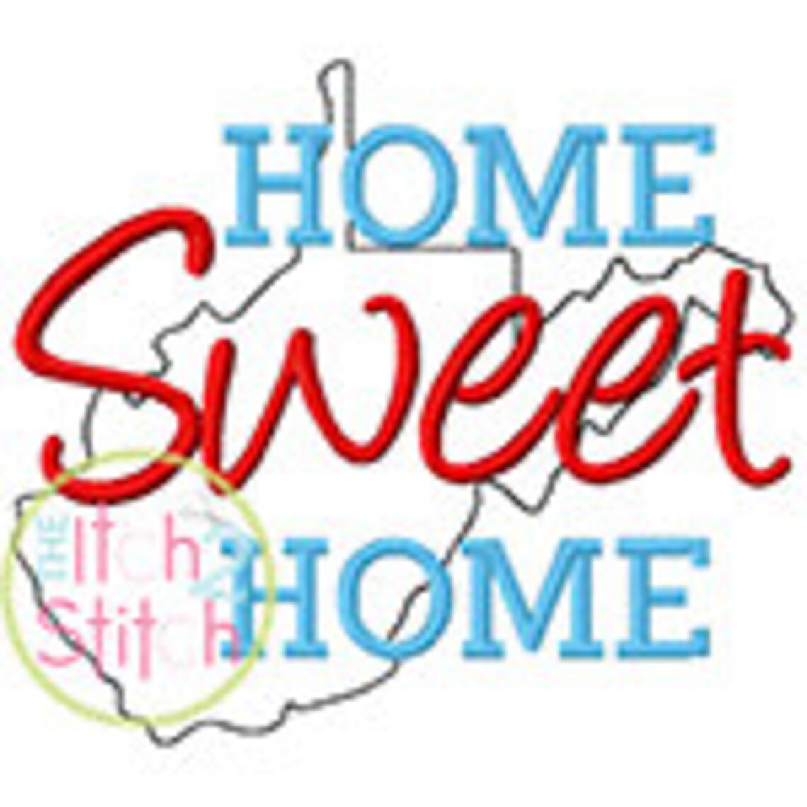 Home Sweet Home West Virginia Embroidery Design For Machine Etsy