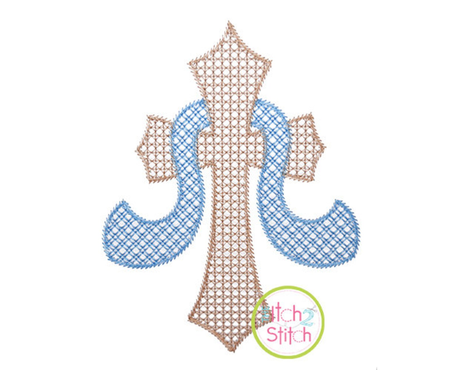 Cross With Sash Motif Embroidery Design for Embroidery Etsy