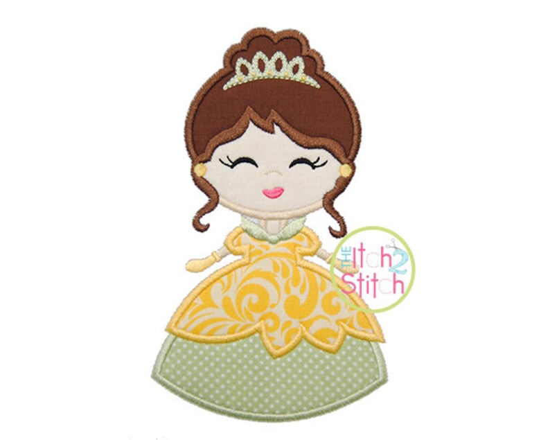Princess Applique Design Shown With Our Curtsy Etsy