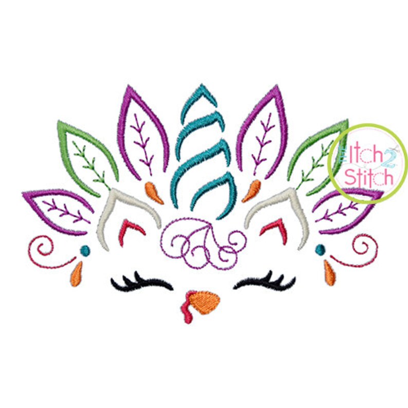 Download Unicorn Horn Turkey Embroidery Design For Machine ...