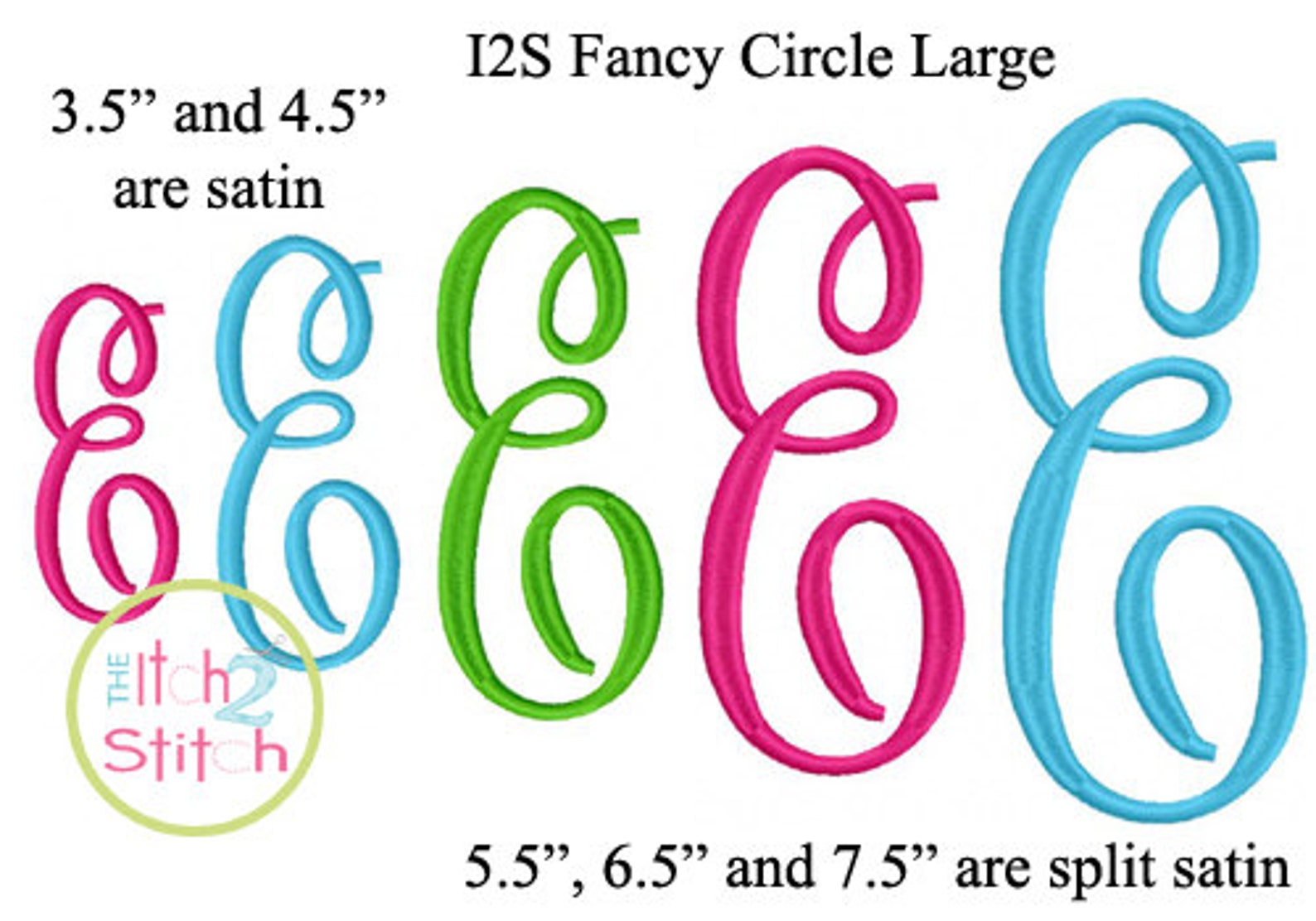 Fancy Circle Large Monogram Font Machine Embroidery Small Etsy