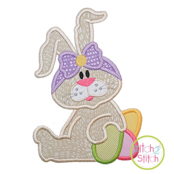 Easter Bunny Applique Design For Machine Embroidery Hoop | Etsy
