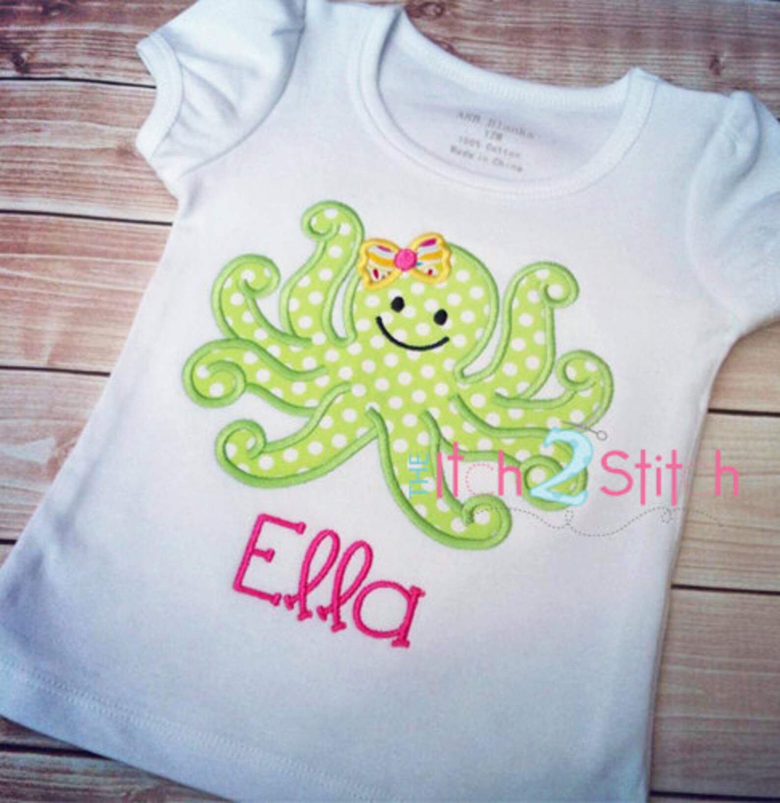 Girly Octopus Applique Design font NOT Included in Hoop - Etsy