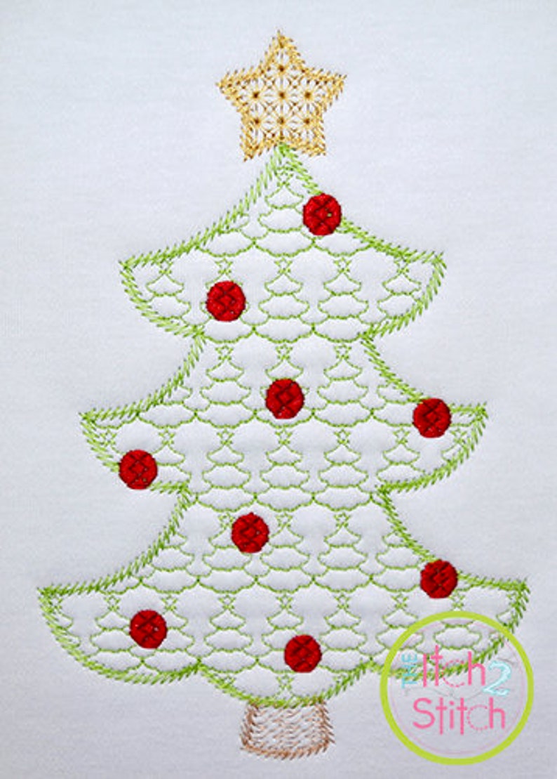 Christmas Tree Motif Embroidery Design for Machine Etsy