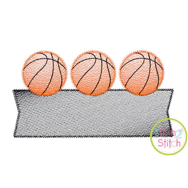 Basketball Trio Banner Skizze Stickerei Design gezeigt mit ...