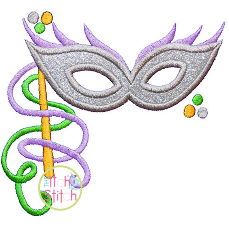 Mardi Gras Mask 2 Applique Design For Machine Embroidery Etsy