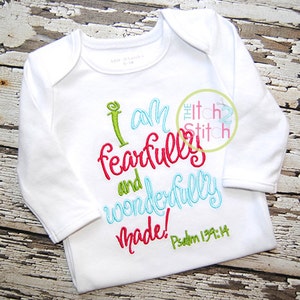 Fearfully and Wonderfully Made Embroidery Design INSTANT - Etsy