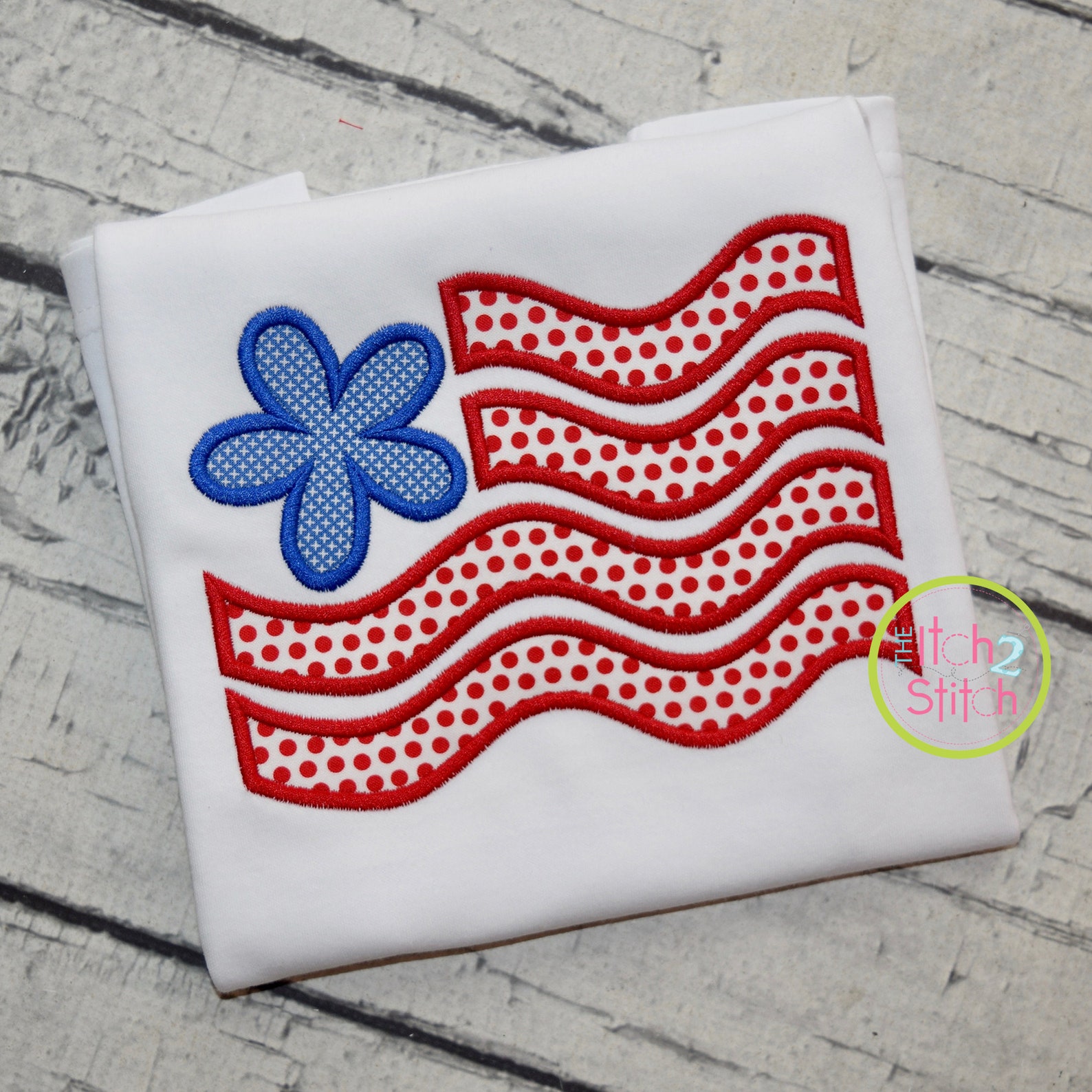 Flower Flag Applique Design for Machine Embroidery in 5 Sizes Etsy
