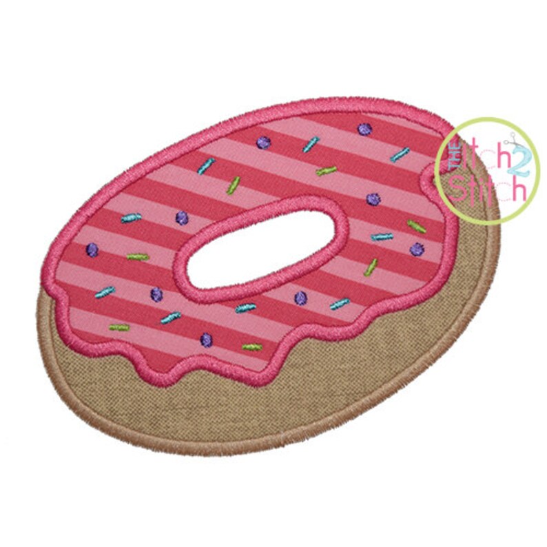 Donut Applique Design for Machine Embroidery Sizes 4x4 Etsy