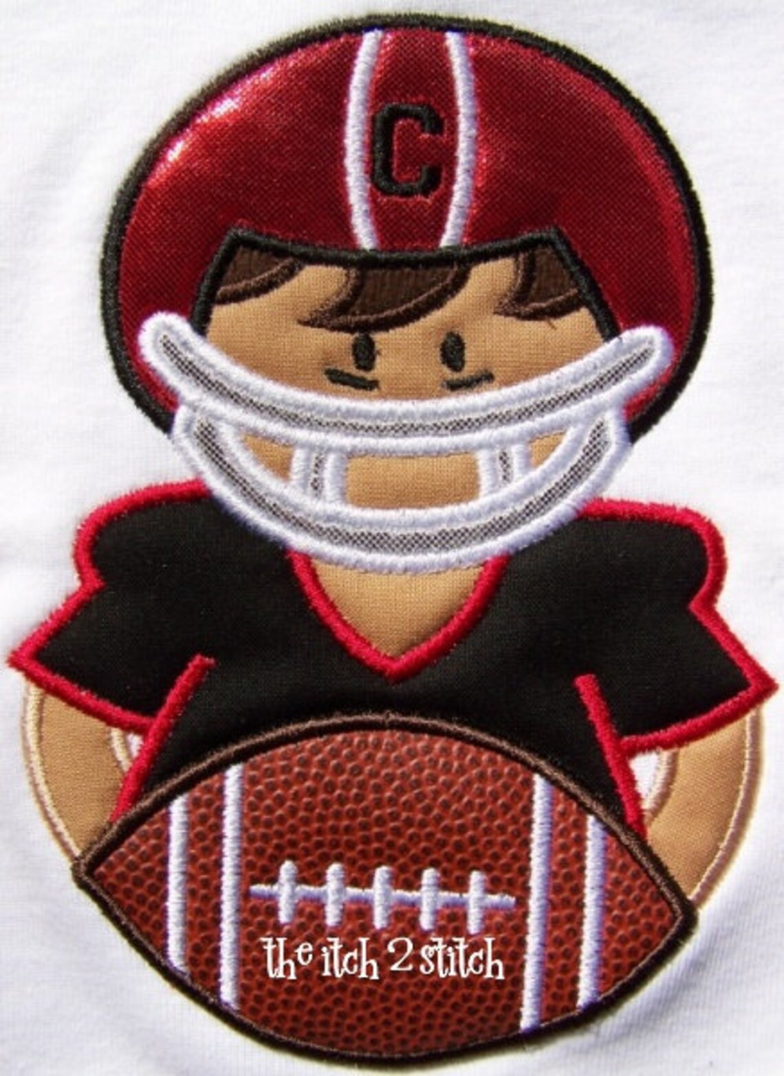 Football Boy Applique in hoop sizes 5x7 and 6x10 INSTANT Etsy