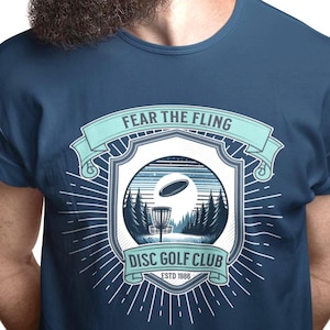 Unisex Fear the Fling Disc Golf Sporty Graphic Tee, Gift for Disc Golf Lovers, Frisbee Golf Tshirt, T Shirt Gift for Disc Golfer Husband