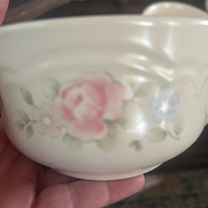 Pfaltzgraff  handle soup bowl rose pattern-set of 2