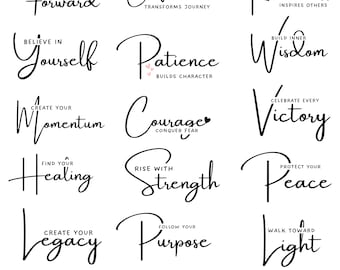 Paquete de imágenes PNG motivacionales, imágenes PNG con citas positivas, imágenes PNG inspiradoras y bonitas, paquete de pegatinas de amor propio, citas de afirmaciones positivas