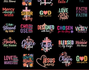Paquete de imágenes cristianas bohemias (PNG)/Diseño cristiano colorido (PNG)/Cristianismo (PNG)/Diseños de camisetas cristianas/PNG religioso/Versículo bíblico estético (PNG)