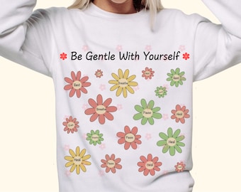 Floral bohemio png, Flores png, Salud mental png, Inspiración png, Afirmaciones, Amor propio png, Camiseta png, Diseño de sublimación png