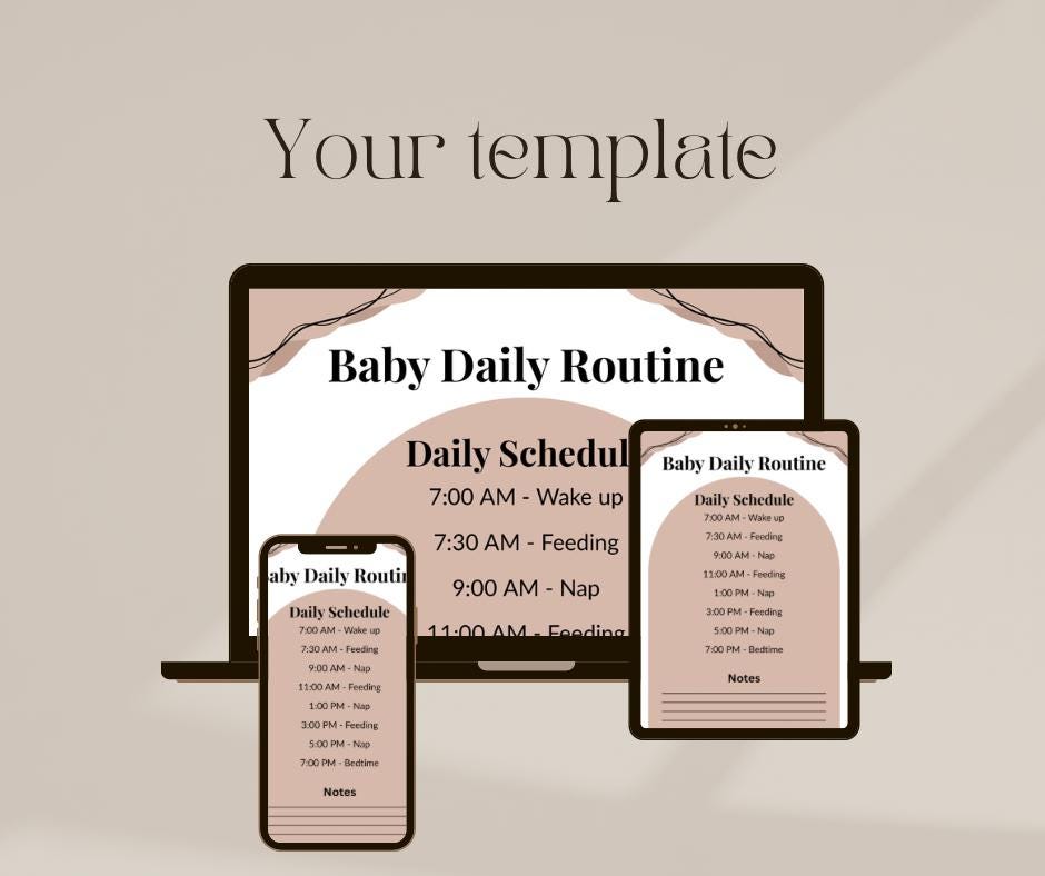 Editable Baby Daily Routine Template | Canva Baby Schedule Planner ...