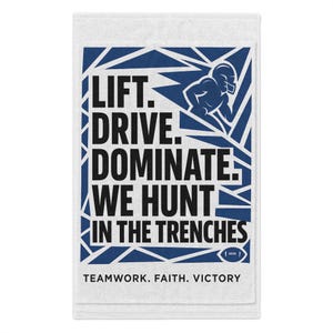LIFT DRIVE DOMINATE Football Towel for Linemen Youth Football Gear Sideline Hype Coach Gift