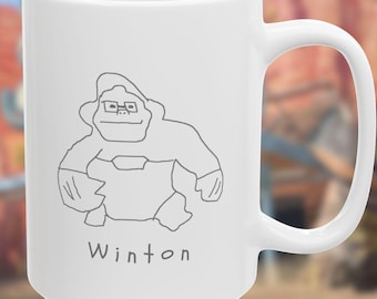 Overwatch Winton mug, overwatch handemade winston design gift