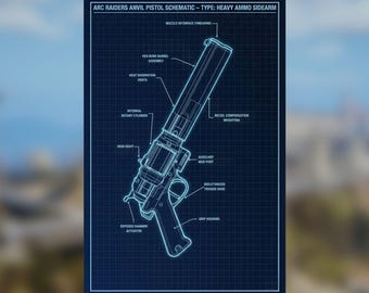 ARC Raiders Anvil Blueprint Poster, matte wall poster schematic, great gift poster