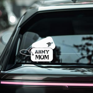 Army Mom Military Tags Car Decal | Car Window Sticker | Vinyl Window, mug, tumbler Sticker | Multiple Colors