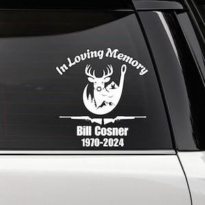 Personalized Loving Memory Deer Hunting Decal | Custom Memorial Car Window Sticker | Vinyl Decal with Rifles | Available in 5 Colors