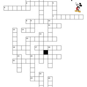 Disney Crossword Puzzles