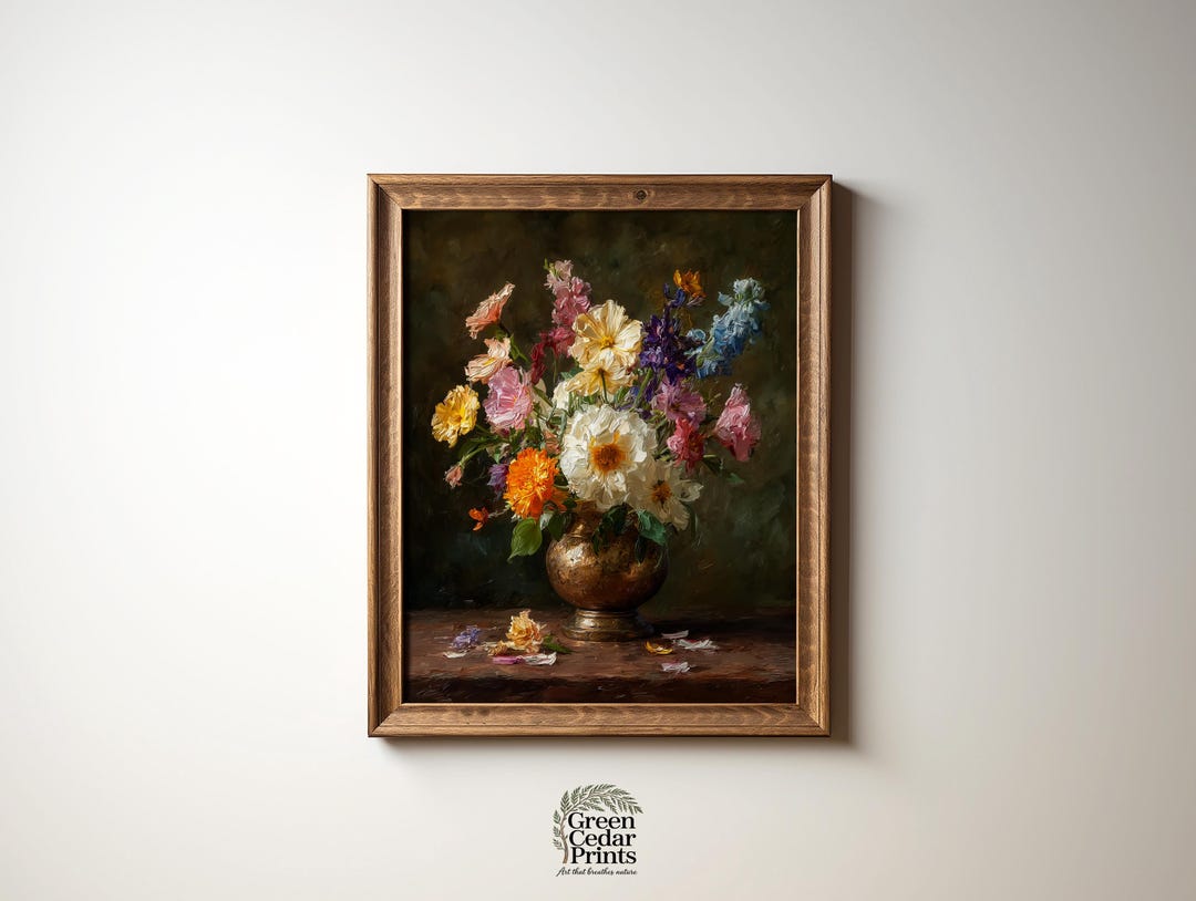 Vintage Spring Wildflowers Still Life - Classic Cottagecore Bouquet ...