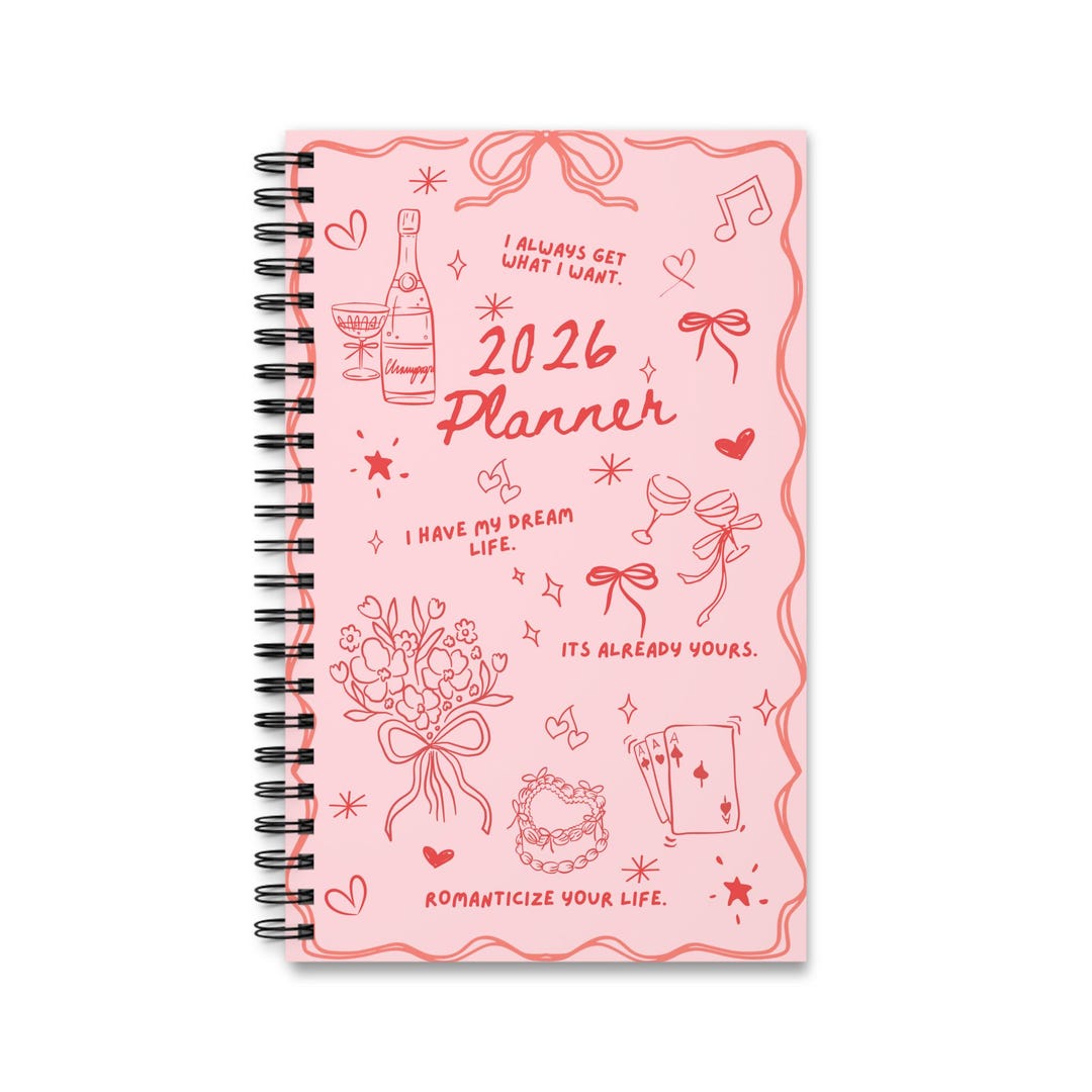 Pink Doodles Manifestation Floral Spiral Journal | 2026 Planner - Etsy