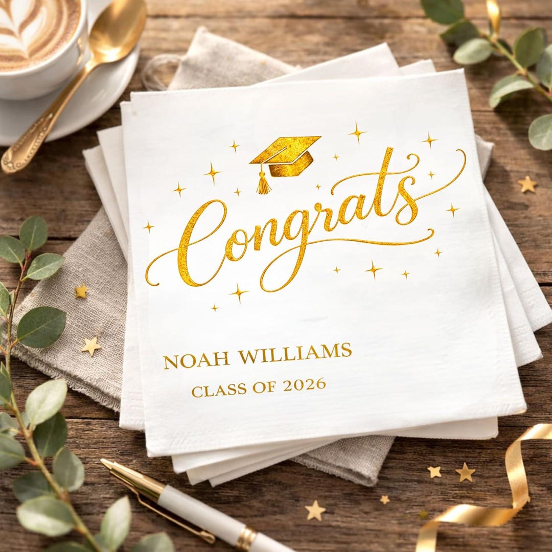 Custom Class of 2026 Napkins, Graduation Party Decorations - Etsy