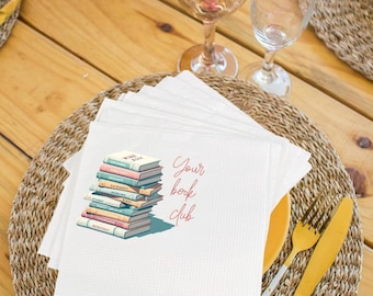 Personalized Book Club Napkins – Wine Night Party Napkins