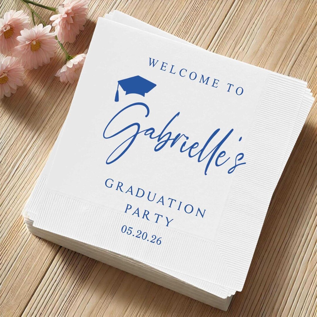 Personalized Graduation Napkins, Elegant Class of 2026 Party Supplies ...