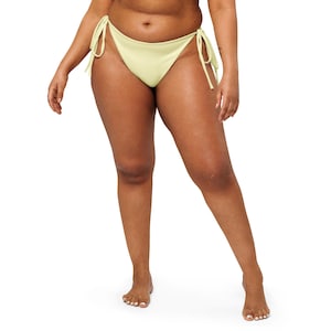 Lemonade Glow String Bikini Bottoms | Adjustable Tie Side Swimwear | Recycled Fabric XS–6XL