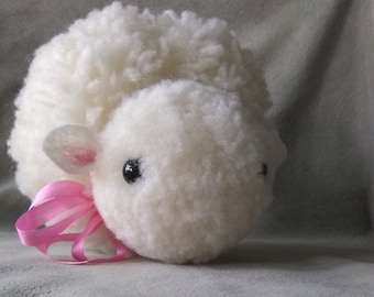 Easter Lamb sheep pom pom doll