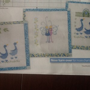 Country Quackers baby quilt cross stitch patterns in full color