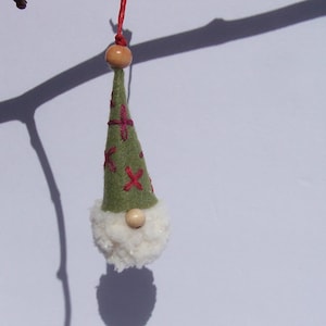 Wool felt gnome doll ornaments x 4