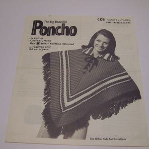 The Big Beautiful Poncho: Vintage retro knit pattern