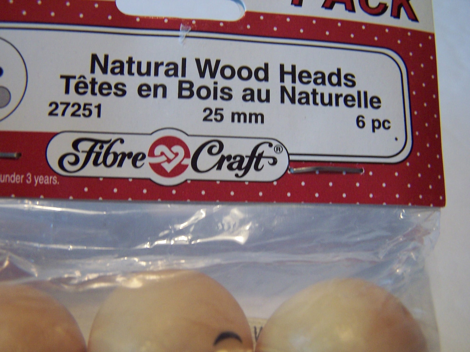 Six Wooden Doll Heads With Painted Faces 25 Mm Vintage New Etsy