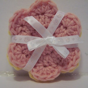 Flower or star crocheted yarn coasters - you choose color and style