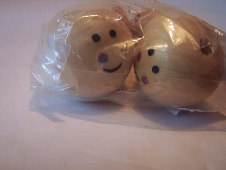 Six Wooden Doll Heads With Painted Faces 25 Mm Vintage New Etsy