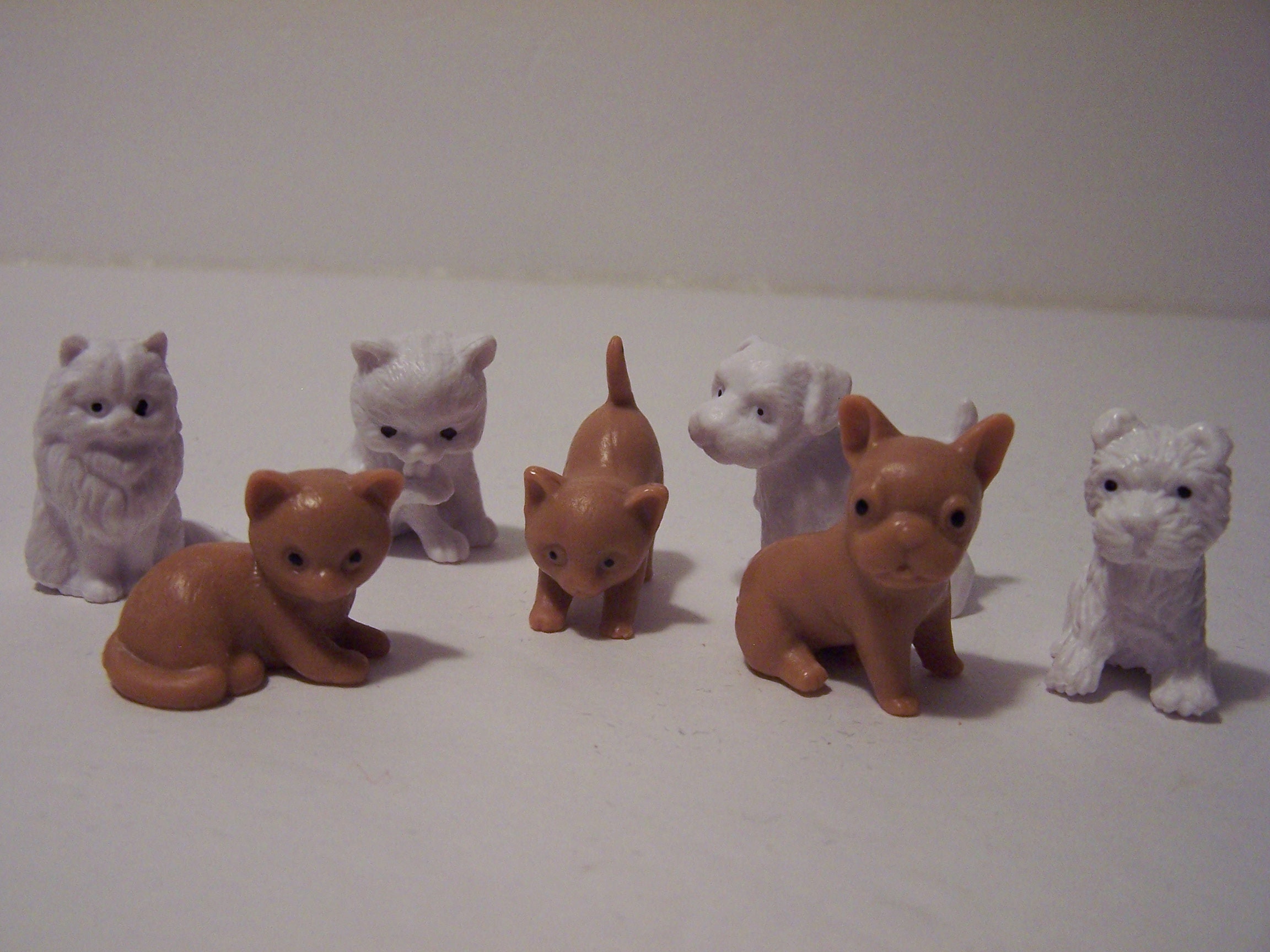 Mixed lot of 7 tiny cats and dogs toys scale figurines model Etsy