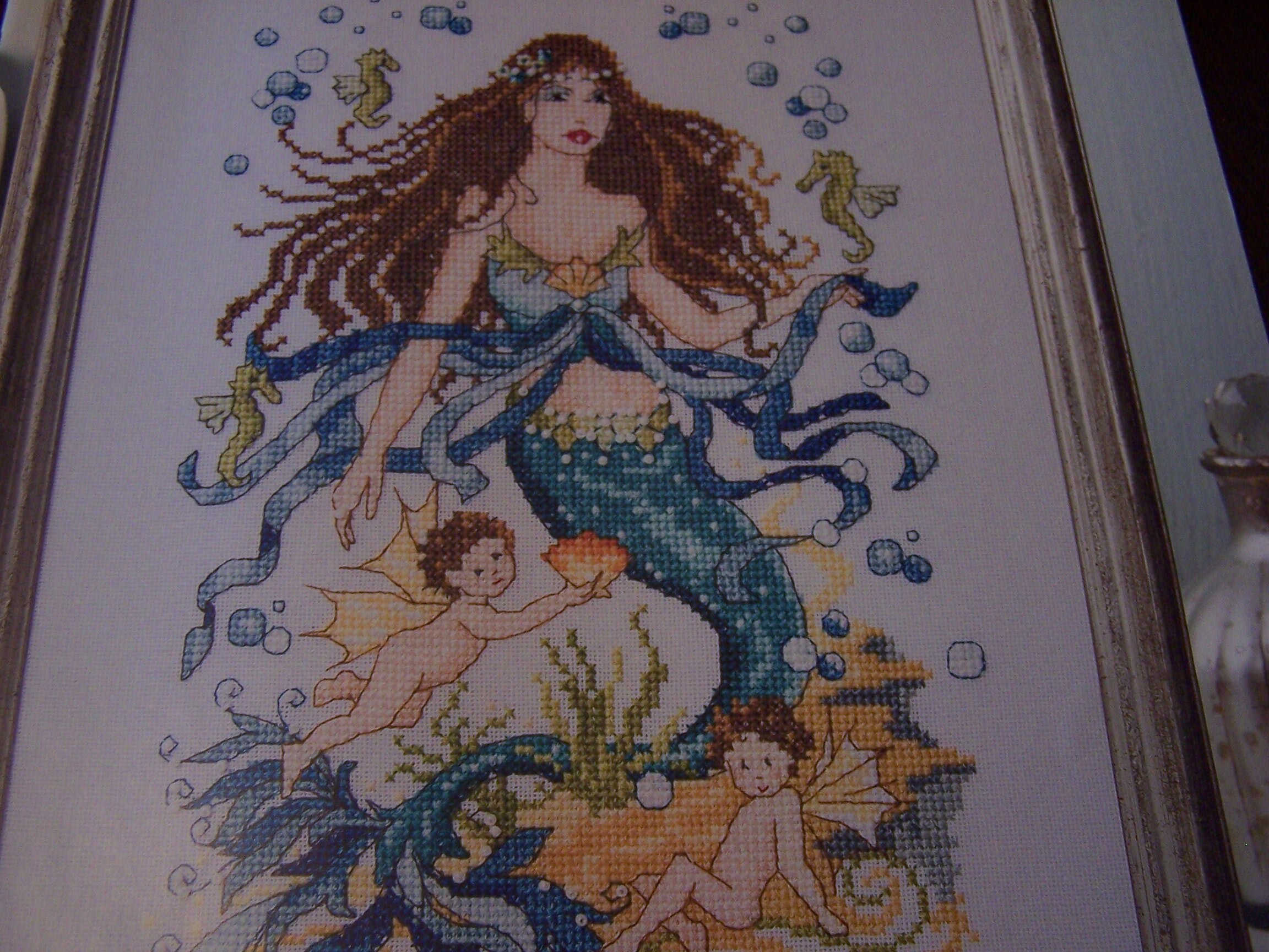 Mermaid Under the Sea Cross Stitch Pattern With Full Color and Symbol ...