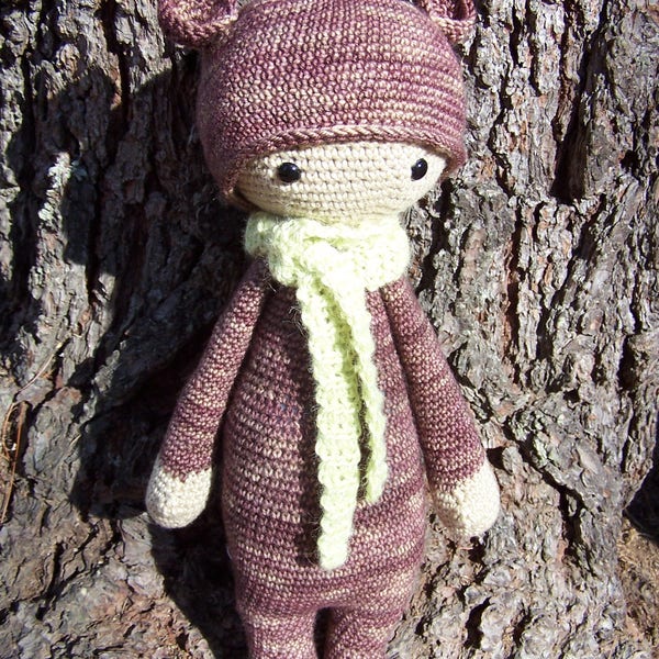 Brin: Child in Bear costume doll from a Lalylala pattern