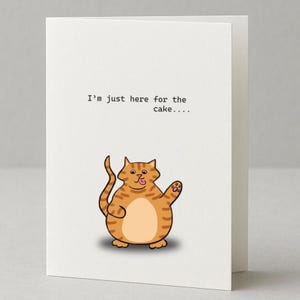 Cartão de aniversário do Fat Cat para imprimir | Fofo e engraçado | Para aniversários de todas as idades | Download instantâneo