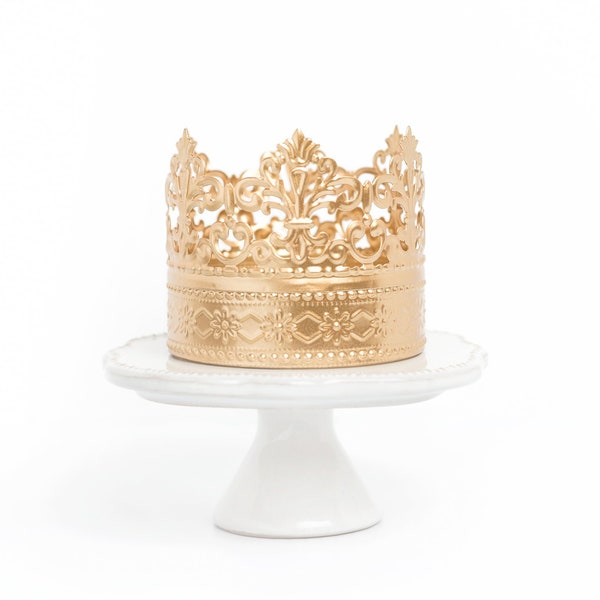 Krone Torten topper, Gold Krone für Hochzeit Torten topper. Mini Krone, Party Dekor, Desserttisch, Quinceañera Cake. Daisy.