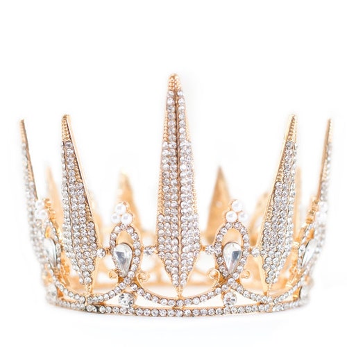 Jeweled Crown Tiara Cake Topper Princess Crown Gold Etsy