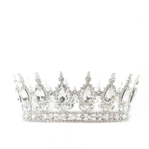 Corona con joyas, adorno para tarta, corona de princesa, tiara de Wilver con diamantes de imitación blancos