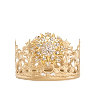 Krone Tortendeko, weiße Strasssteine, Prinzessin Cake Topper, Goldkrone, Mini Krone, Hochzeitsdekoration