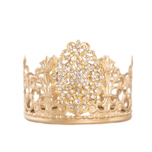 Krone Tortendeko, weiße Strasssteine, Prinzessin Cake Topper, Goldkrone, Mini Krone, Hochzeitsdekoration