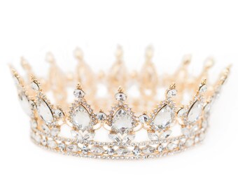 Jeweled Crown, Cake topper, Princess Crown, White Rhinestone Tiara