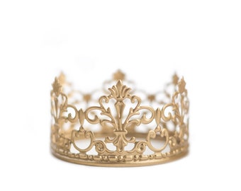 Adorno para tarta de corona, adorno para tarta de boda, corona dorada, mini corona, decoración de boda, fiesta del príncipe